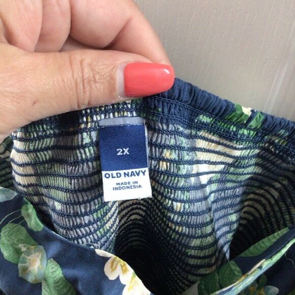 Women’s Old Navy‎ Fit And Flare Smocked Tie Strap Floral Mini Dress 2XL - Picture 3 of 7